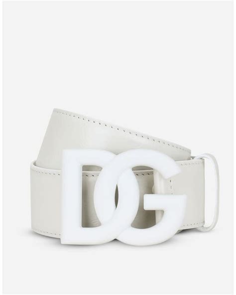 dolce gabbana white buckle|Belt with DG logo buckle in White for Men.